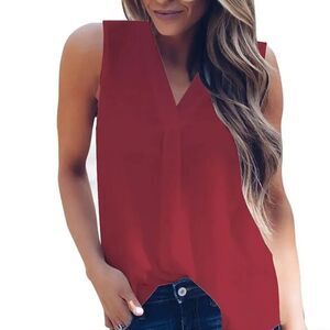 JON&ANNA SLEEVELESS V-NECK SHIRT